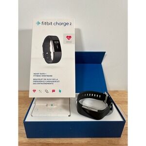 Fitbit Charge 2 Black Fitness Wristband Heart Rate Tracker Sporty Tech One Size